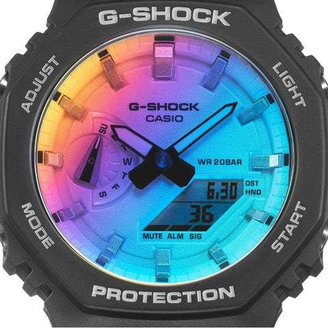 Montre Casio G-SHOCK GA-2100SR-1AER – CasiOak Noir Iridescent | Homme, Ultra-Résistante & Design Octogonal Futuriste