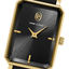 Pierre Lannier Montre Femme ARIANE Doré Cadran Noir Bracelet Cuir Noir 12 MM Réf 006L533