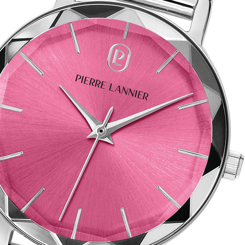 Montre Femme MULTIPLES Argenté Cadran Rose Bracelet Acier milanais Argenté 14 MM Réf 009M651