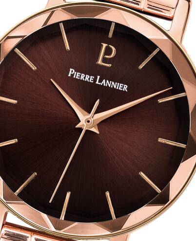 Montre Femme MULTIPLES Doré-rose Cadran Chocolat Bracelet Acier Doré-rose