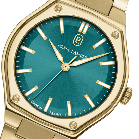 Pierre Lannier COPILOTE 016P572 | Montre Femme Dorée Verte
