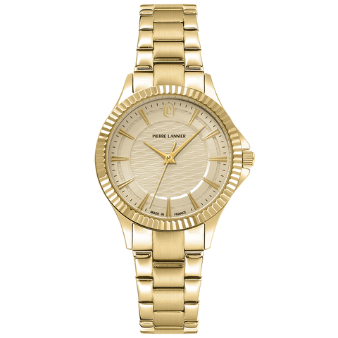 Montre Femme METROPOLITAIN Doré Cadran Argenté Bracelet Acier Doré 16 MM Réf 018Q542