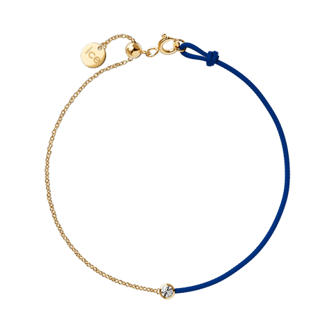 Bracelet ICE Jewellery Diamond Half Chain Dark Blue 021086 – Cordon Bleu Foncé & Véritable Diamant 0.05 ct