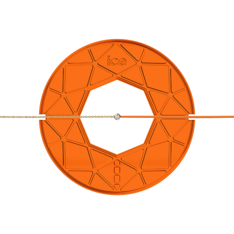 Bracelet ICE Jewellery Diamond Half Chain Orange 021090 – Cordon Orange & Chaîne Dorée avec Véritable Diamant