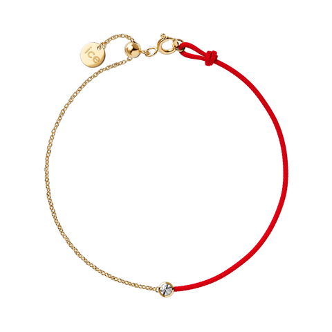 Bracelet ICE Jewellery Diamond Half Chain Red 021091 – Chaîne & Cordon Rouge avec Véritable Diamant