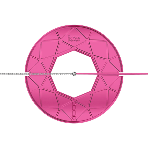 Bracelet ICE Jewellery Diamond Half Chain Pink 021092 – Cordon Rose & Chaîne Dorée avec Véritable Diamant 0.05 ct
