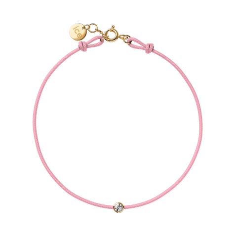 Bracelet ICE Jewellery Diamond Cord Light Pink 021101 – Cordon Rose Pâle & Véritable Diamant 0.03 ct