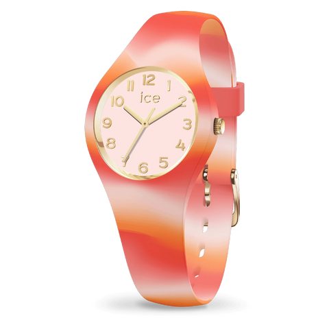 Montre ICE Tie and Dye Crystal Rose XS28 022597 – Dégradé Rose Jaune & Silicone 28mm