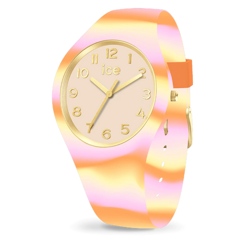 Montre ICE Tie and Dye Pink Honey S34 022599 – Dégradé Rose Miel Pastel & Silicone 34mm
