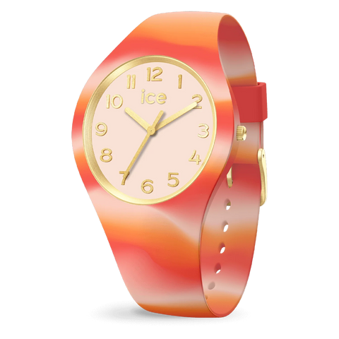 Montre ICE Tie and Dye Sunrise S34 022600 – Dégradé Rouge Orange Rose & Silicone 34mm