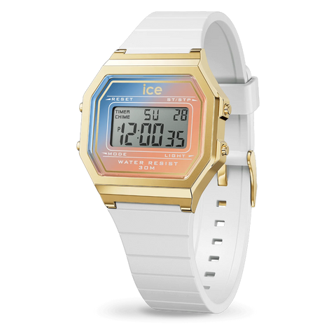 Montre ICE Digit Retro White Majestic Small 022718 – Digital Blanc & Violet 32mm