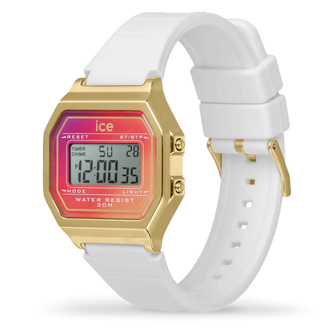Montre ICE Digit Retro White Sunkissed Small 022720 – Digital Blanc & Dégradé Sunset 32mm