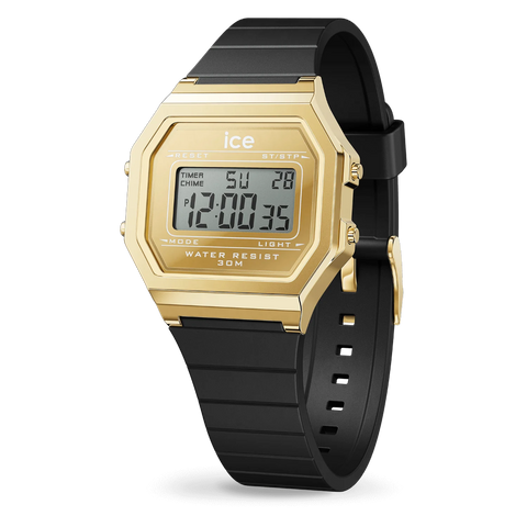 Montre ICE Digit Retro Metal Gold Mirror Black Small 022731 – Digital Noir & Doré Miroir 32mm