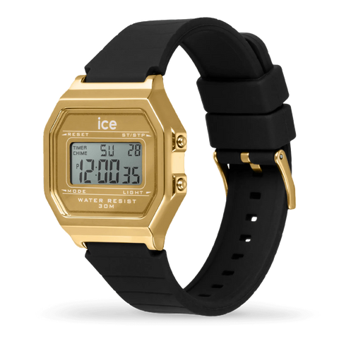 Montre ICE Digit Retro Metal Gold Mirror Black Small 022731 – Digital Noir & Doré Miroir 32mm