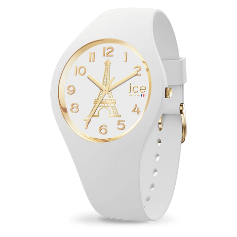 Montre ICE Cocorico Eiffel Tower White S34 023248 – Blanc Chic & Made in France 34mm