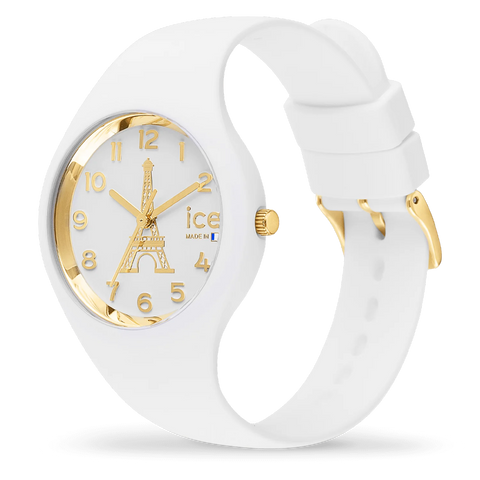 Montre ICE Cocorico Eiffel Tower White S34 023248 – Blanc Chic & Made in France 34mm