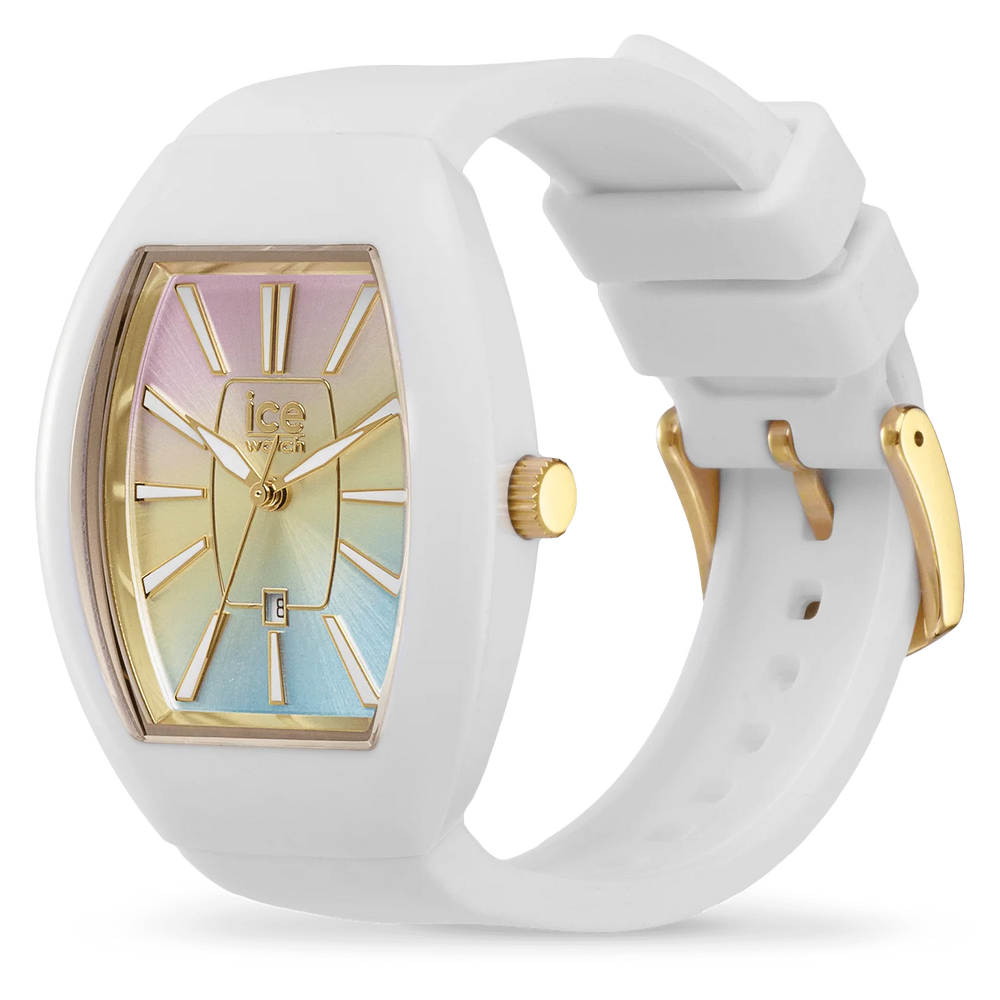 Montre Ice House Chronographe Quartz - Boîtier Or Blanc 18K Plaqué, Bracelet Or - Neuf Sans étiquette