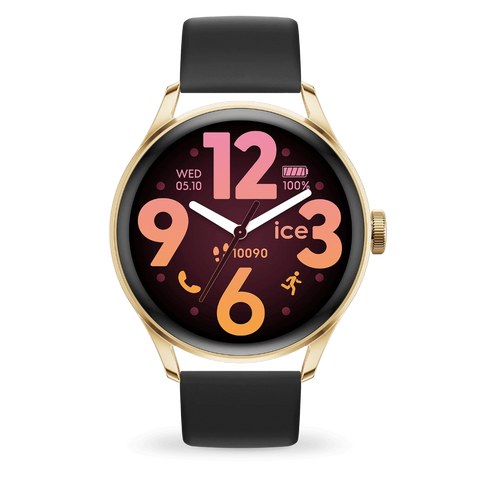 Montre Connectée ICE Smart 3.0 Ronde 1.20 – Gold Black Réf. 025106 | Écran AMOLED, GPS, Suivi Santé & Notifications