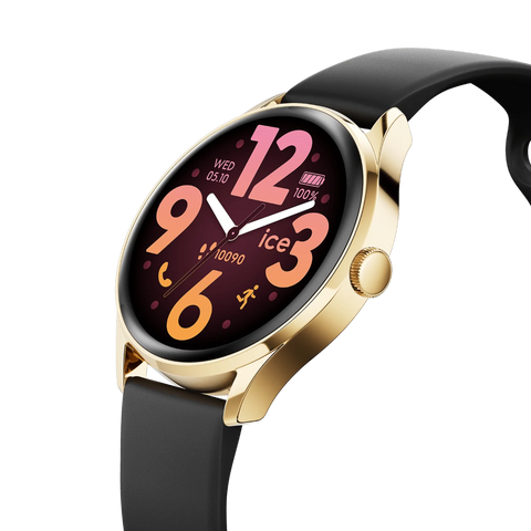 Montre Connectée ICE Smart 3.0 Ronde 1.20 – Gold Black Réf. 025106 | Écran AMOLED, GPS, Suivi Santé & Notifications