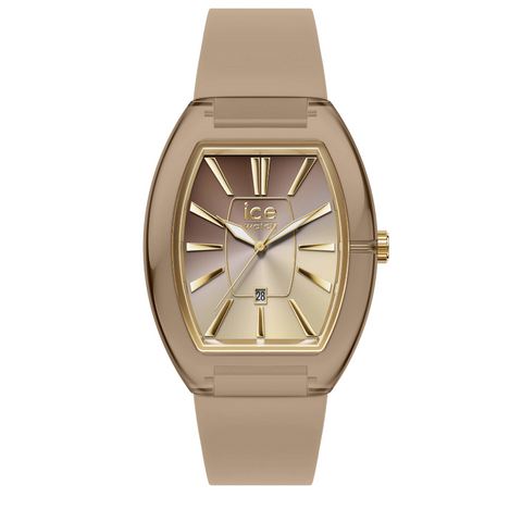 Montre ICE boliday Dome Warm Taupe Small Femme – Réf. 025179 – Quartz 3 aiguilles + Date, Silicone Marron Taupe, Étanche 5 ATM