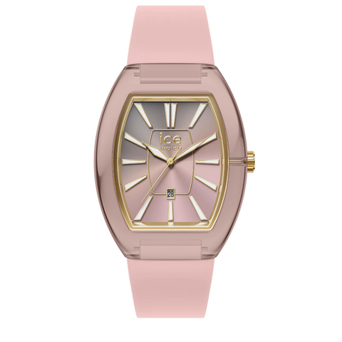 Montre ICE boliday Dome Soft Pink Small Femme – Réf. 025180 – Quartz 3 aiguilles + Date, Silicone Rose, Étanche 5 ATM