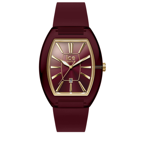 Montre ICE boliday Dome Cherry Small Femme – Réf. 025183 – Quartz 3 aiguilles + Date, Silicone Rouge, Étanche 5 ATM