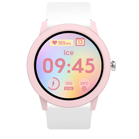 Montre Connectée Enfant ICE Smart Junior RD 3.0 Pink & White – Écran AMOLED 1.19’’ – 39 mm – Étanche IP68