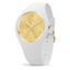 Montre Ice-Watch ICE Champagne 025250 – White Gold – 37 mm – Silicone Blanc & Détails Dorés – Étanche 10 ATM