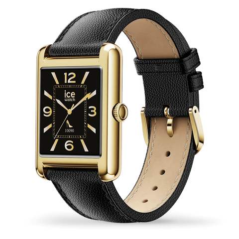 Montre connectée ICE smart TKS 2.0 – Réf. 025286 – Rectangulaire 1.41’’ AMOLED – Gold Black – Bracelet cuir lisse