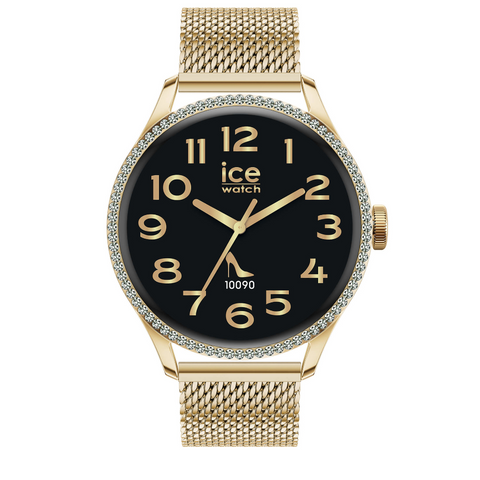 Montre Connectée ICE Smart ST 2.0 Gold 39 mm – Réf. 025316 – Bracelet Acier Milanais Doré, IP68, Écran 1.2’’