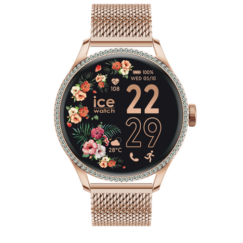 Montre Connectée ICE Smart ST 2.0 Rose-Gold 39 mm – Réf. 025317 – Bracelet Acier Milanais, Écran 1.2’’ IP68