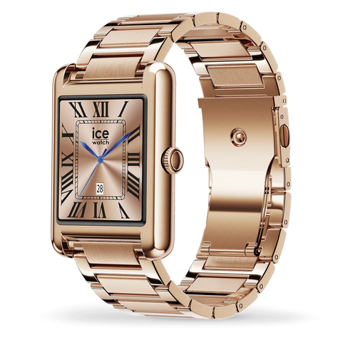 Montre Connectée ICE smart TKS 2.0 Rose-Gold 025384 – Écran AMOLED 1.41 – Bracelet Acier – Appels Bluetooth – IP68