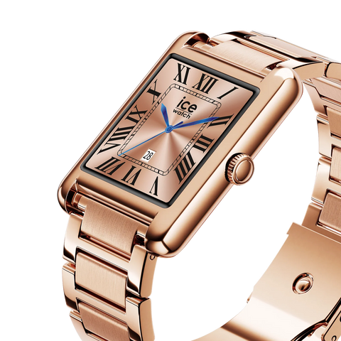 Montre Connectée ICE smart TKS 2.0 Rose-Gold 025384 – Écran AMOLED 1.41 – Bracelet Acier – Appels Bluetooth – IP68