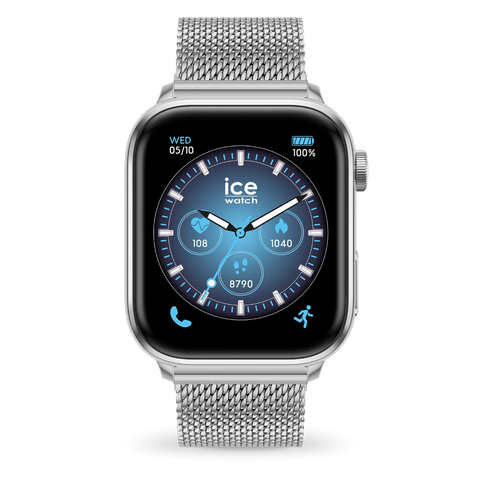 ICE smart 3.0 Rectangulaire 1.78 Silver Milanese – GPS & Strava – Réf. 025803