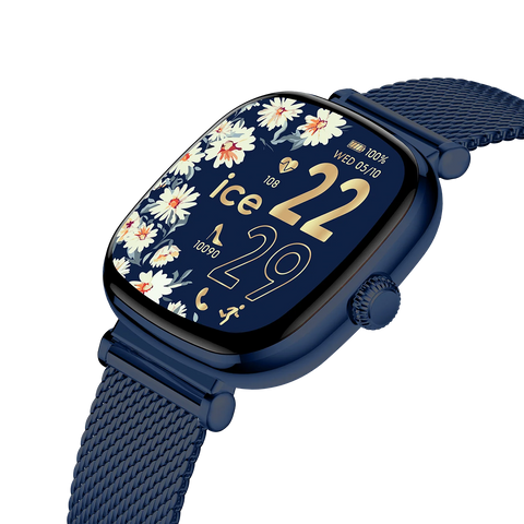 ICE smart SQ 2.0 Blue Milanese – Smartwatch Carrée AMOLED