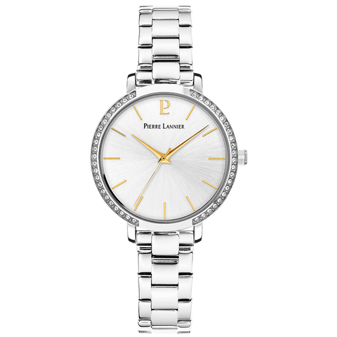 Montre Femme Pierre Lannier Chouquette 036P621 – Cadran Argenté – Bracelet Acier – Lunette Cristaux