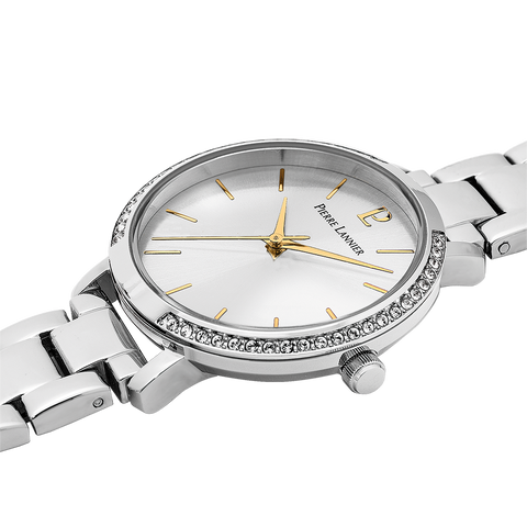 Montre Femme Pierre Lannier Chouquette 036P621 – Cadran Argenté – Bracelet Acier – Lunette Cristaux