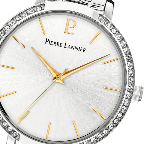 Montre Femme Pierre Lannier Chouquette 036P621 – Cadran Argenté – Bracelet Acier – Lunette Cristaux