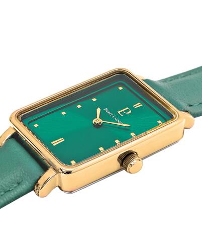 PIERRE LANNIER ARIANE - Cadran vert - Bracelet vert - Boitier Doré