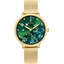 Montre Femme Pierre Lannier TALLIA 063G572 – Dorée – Cadran Vert Floral – Bracelet Milanais Acier 16 mm – Fabriquée en France