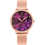 Montre Femme Pierre Lannier Tallia 063G758 – Cadran Violet, Bracelet Acier Milanais Doré-Rose 32mm