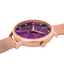 Montre Femme Pierre Lannier Tallia 063G758 – Cadran Violet, Bracelet Acier Milanais Doré-Rose 32mm