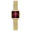 Montre Pierre Lannier Leonor 072J552 – Cadran Bordeaux Fumé – Bracelet Milanais Doré 12 mm – Femme – Quartz