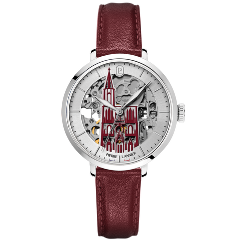 Montre femme automatique Cathédrale cuir bordeaux – 101H625
