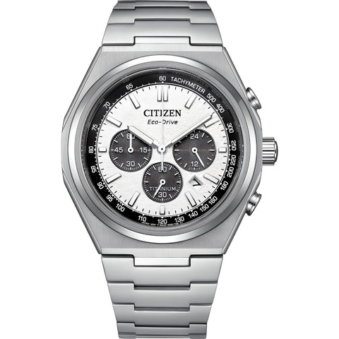 Montre Citizen Chronograph Super Titanium™ Eco-Drive – Cadran Argent, 42 mm | Réf. CA4610-85A