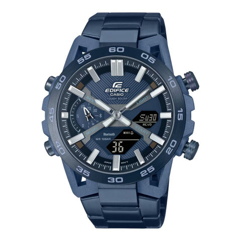 Casio Edifice ECB-2000CB-2A – Montre Homme Solaire Bluetooth 47mm Style Sport Auto Racing Bleu