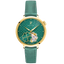 Montre Femme ESPERANCE Doré Cadran Vert Bracelet Cuir Vert 14 MM Réf 147K577