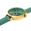Montre Femme ESPERANCE Doré Cadran Vert Bracelet Cuir Vert 14 MM Réf 147K577