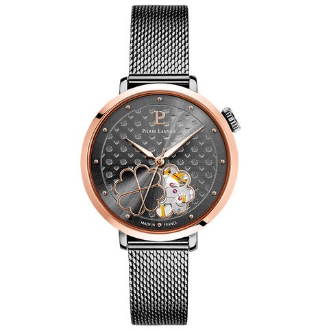 Pierre Lannier Montre Femme ESPERANCE Gris Cadran Gris Bracelet Acier milanais Gris 14 MM Réf 147K939
