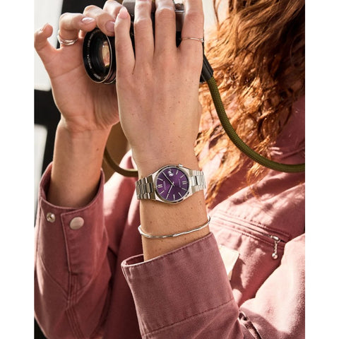 Montre CITIZEN Tsuyosa Authentic x Fun – Réf. NJ0200-50W – Automatique 37 mm – Cadran Violet – Verre Saphir – 5 ATM